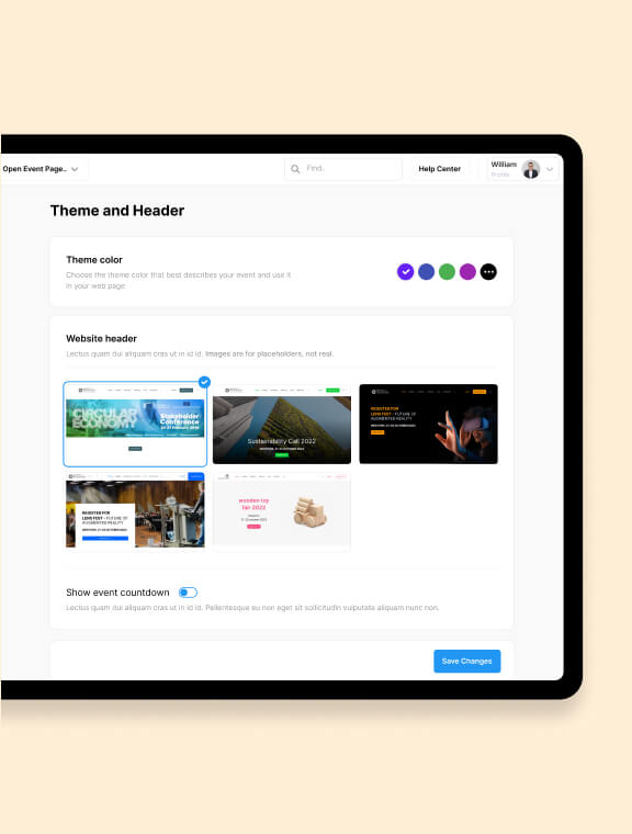 Stunning Event Pages