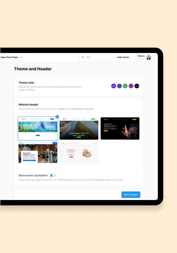 Stunning Event Pages